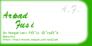 arpad fusi business card